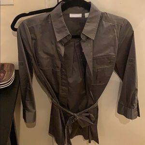 NY&Co gray 3/4 sleeve dress shirt
